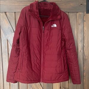 The North Face Women's Deep Red Puffer Jacket Winter Mint Condition